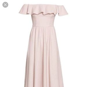 Off the shoulder blush dress